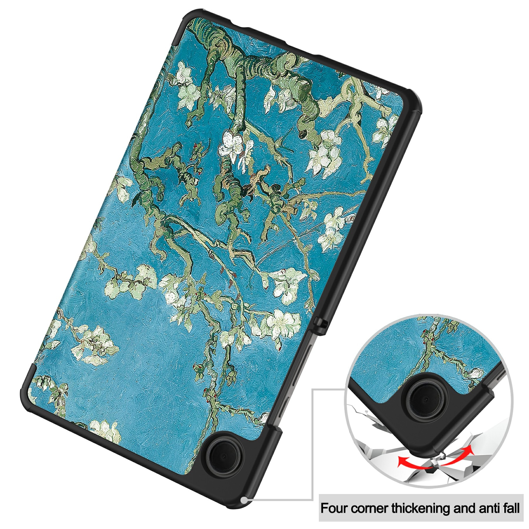 Fodral Tri-fold Samsung Galaxy Tab A11 - Körsbärsblommor