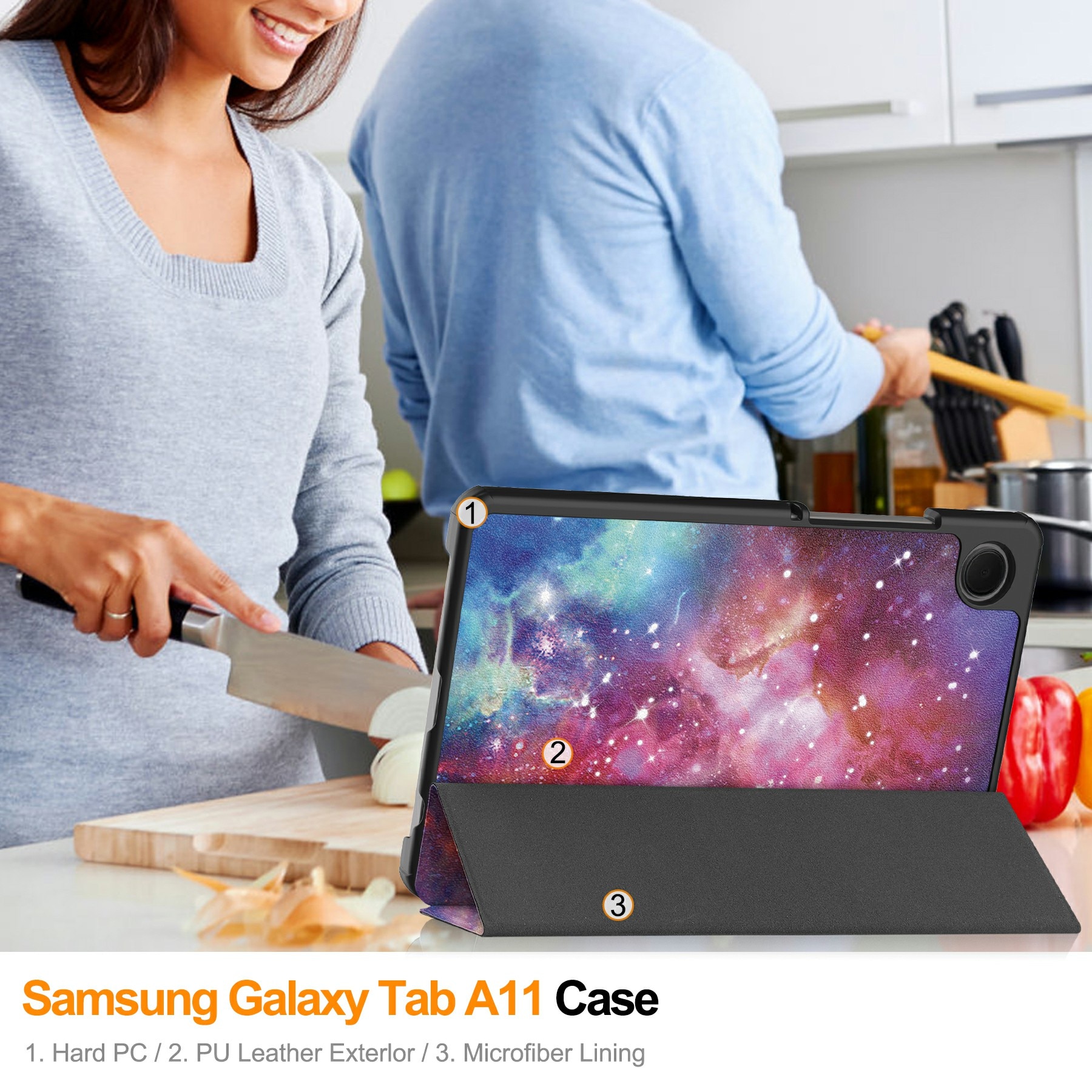 Fodral Tri-fold Samsung Galaxy Tab A11 Rymd