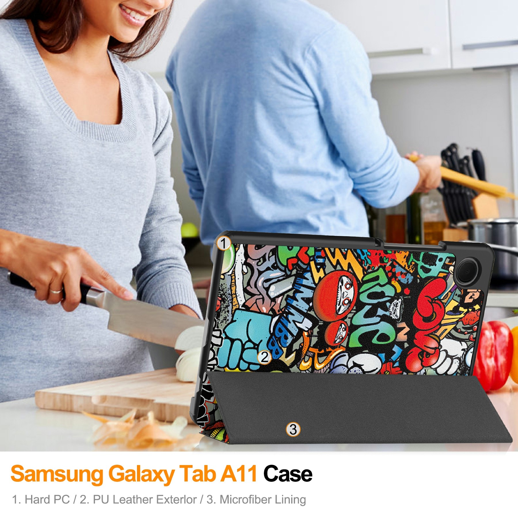 Fodral Tri-fold Samsung Galaxy Tab A11 Graffiti