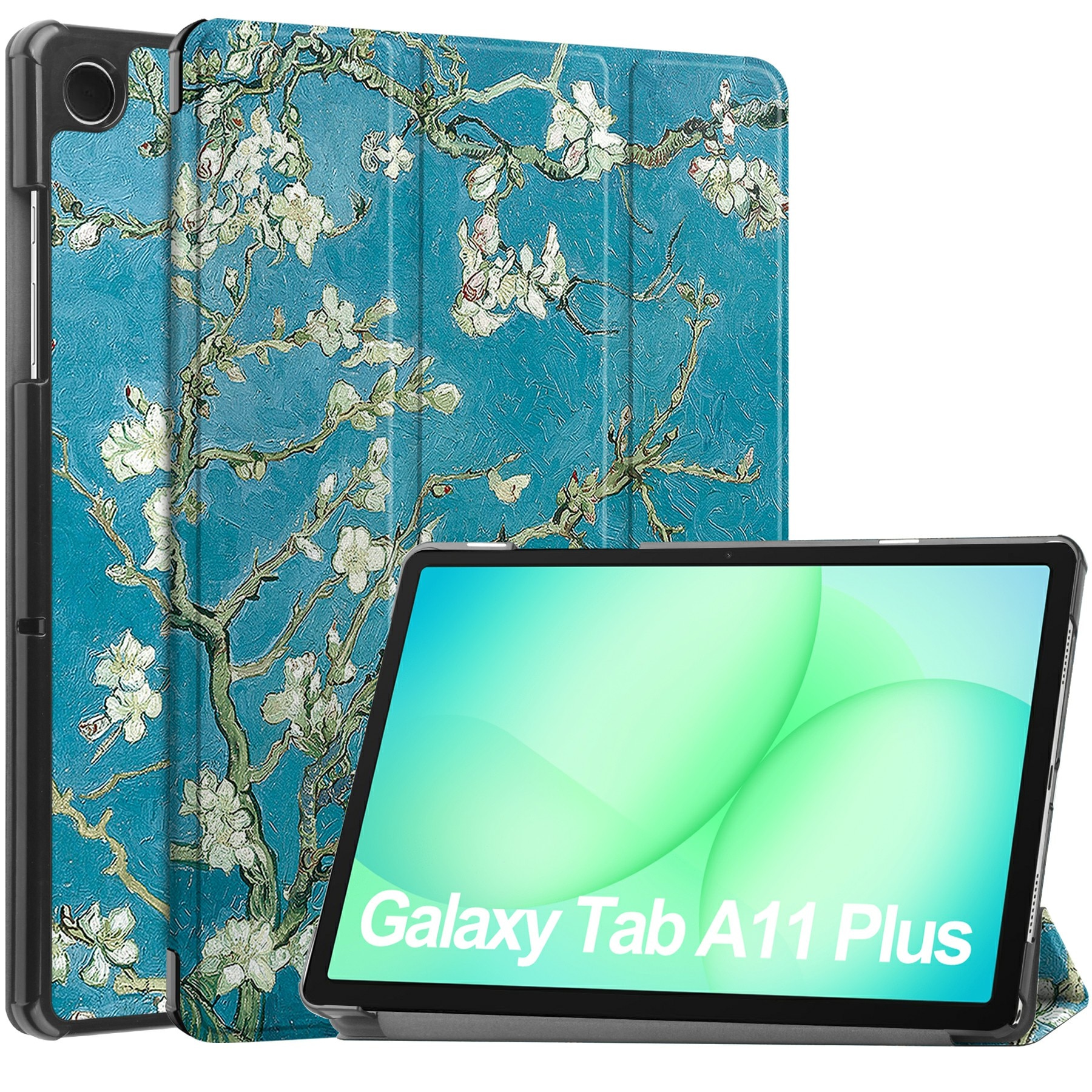 Fodral Tri-fold Samsung Galaxy Tab A11 Plus - Körsbärsblommor