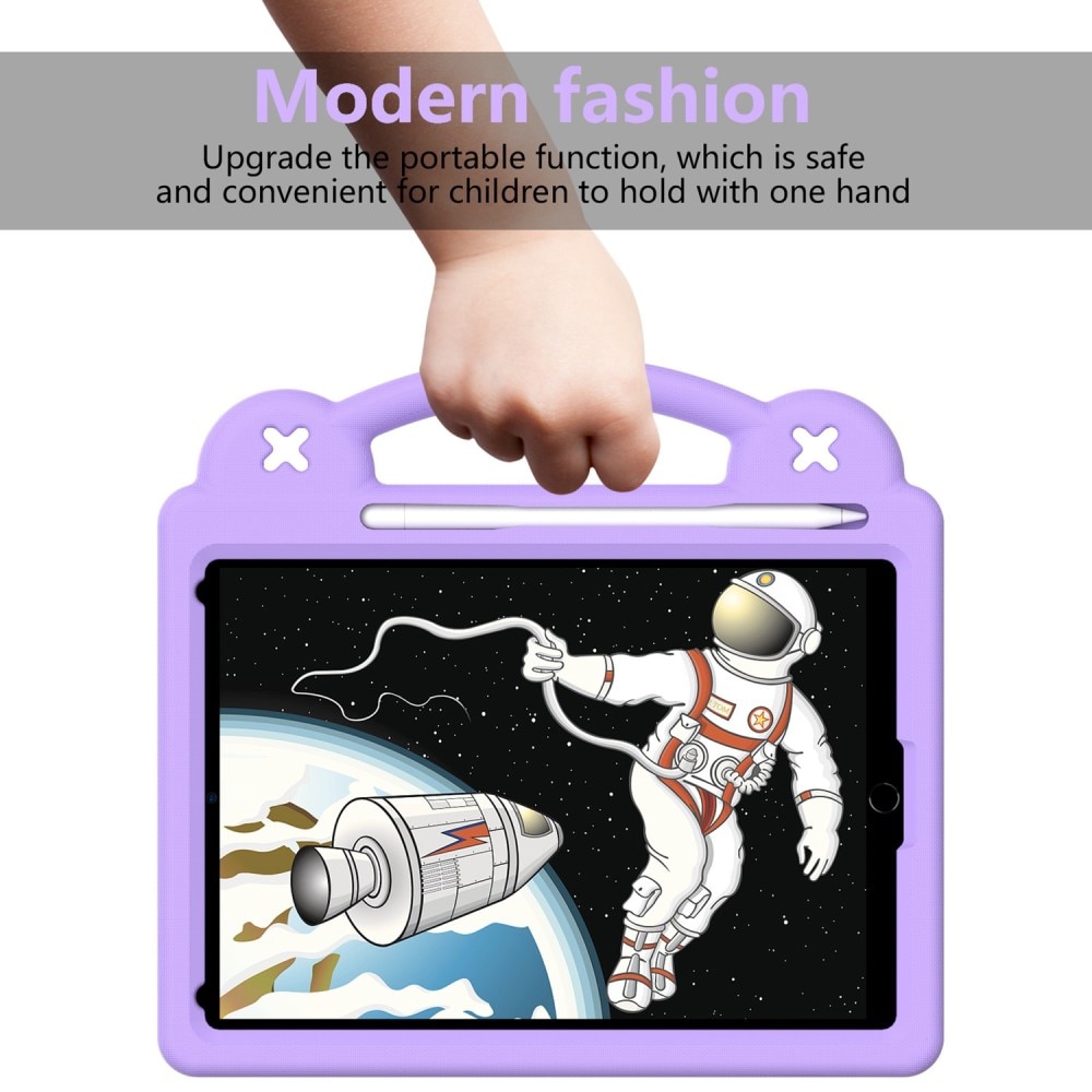 Barnskal med figurer och ställ iPad 10.2 9th Gen (2021) lila