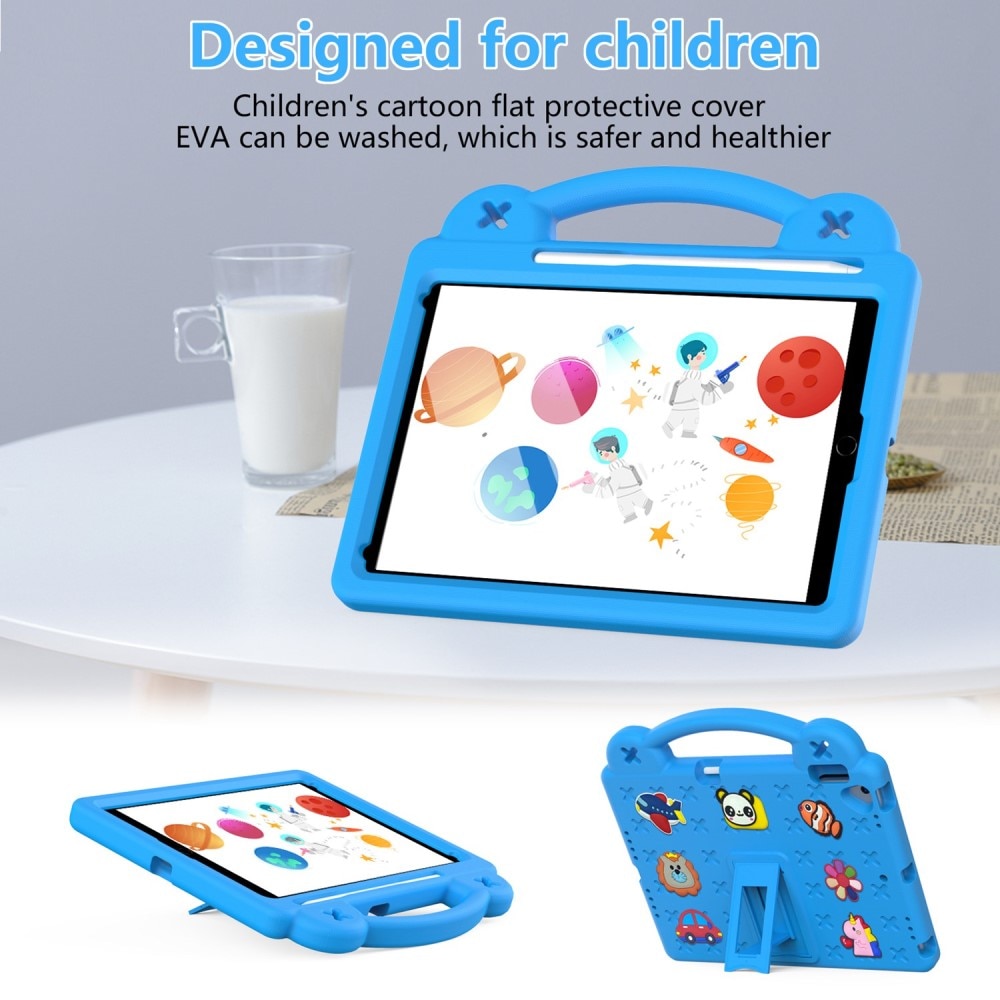 Barnskal med figurer och ställ iPad 10.2 9th Gen (2021) blå