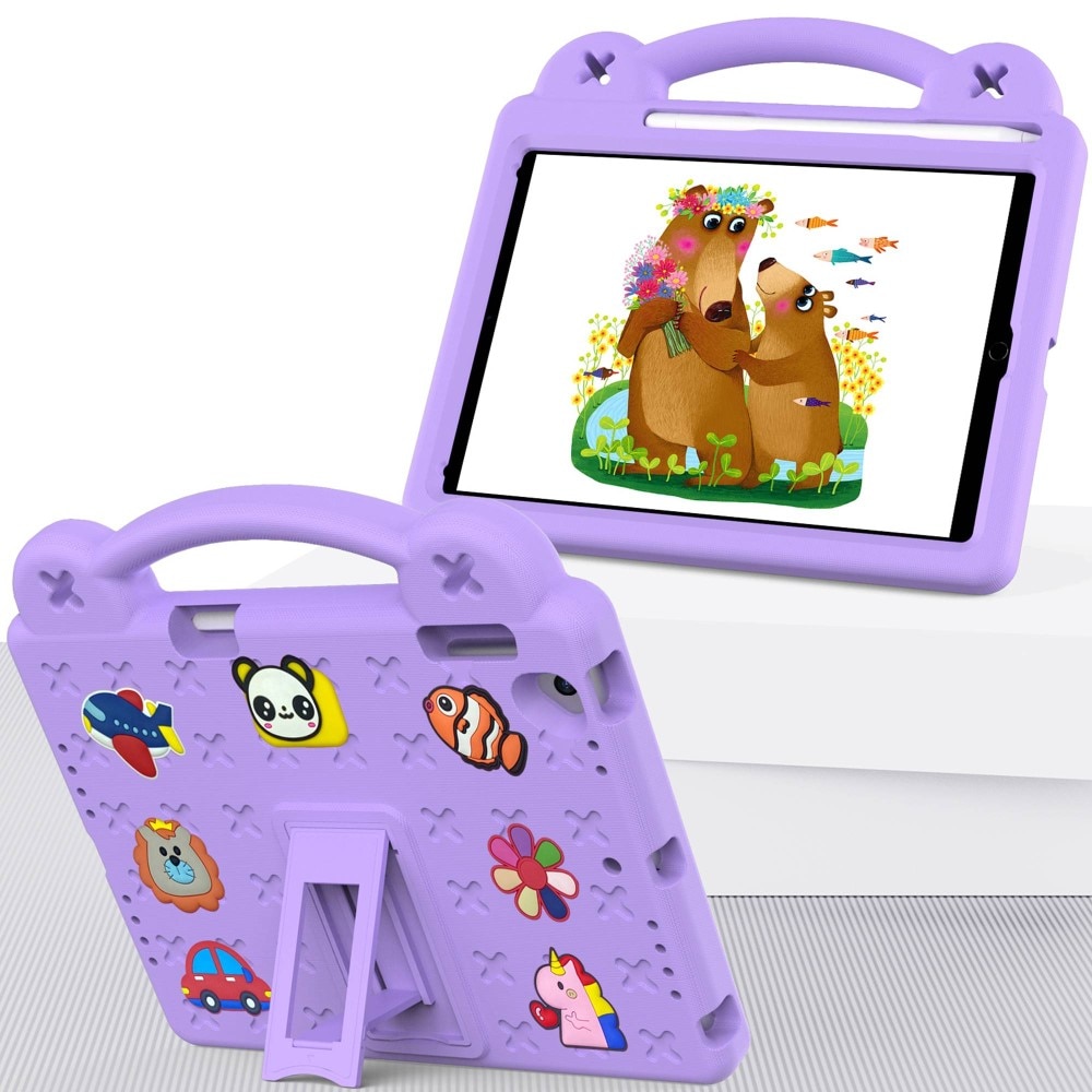 Barnskal med figurer och ställ iPad 9.7 6th Gen (2018) lila