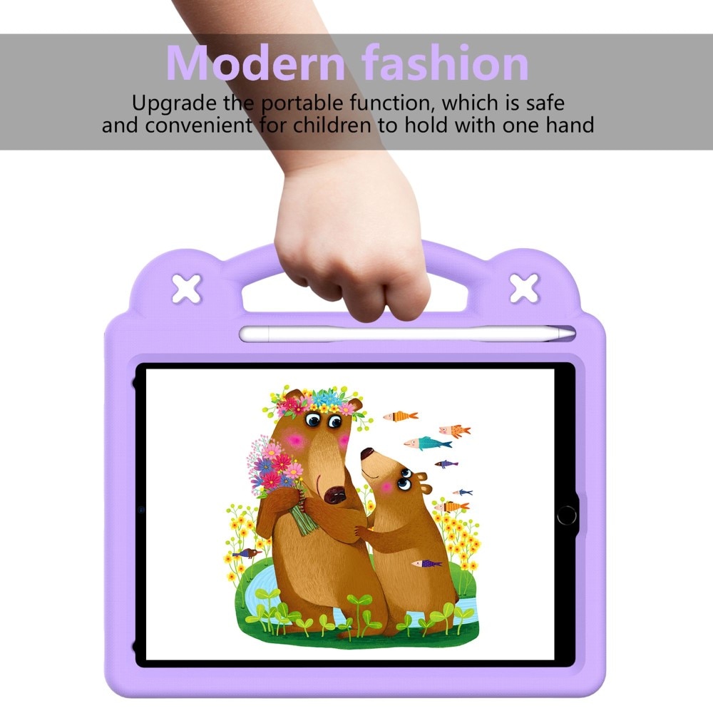 Barnskal med figurer och ställ iPad 9.7 6th Gen (2018) lila