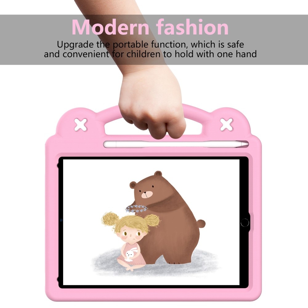 Barnskal med figurer och ställ iPad 9.7 6th Gen (2018) rosa