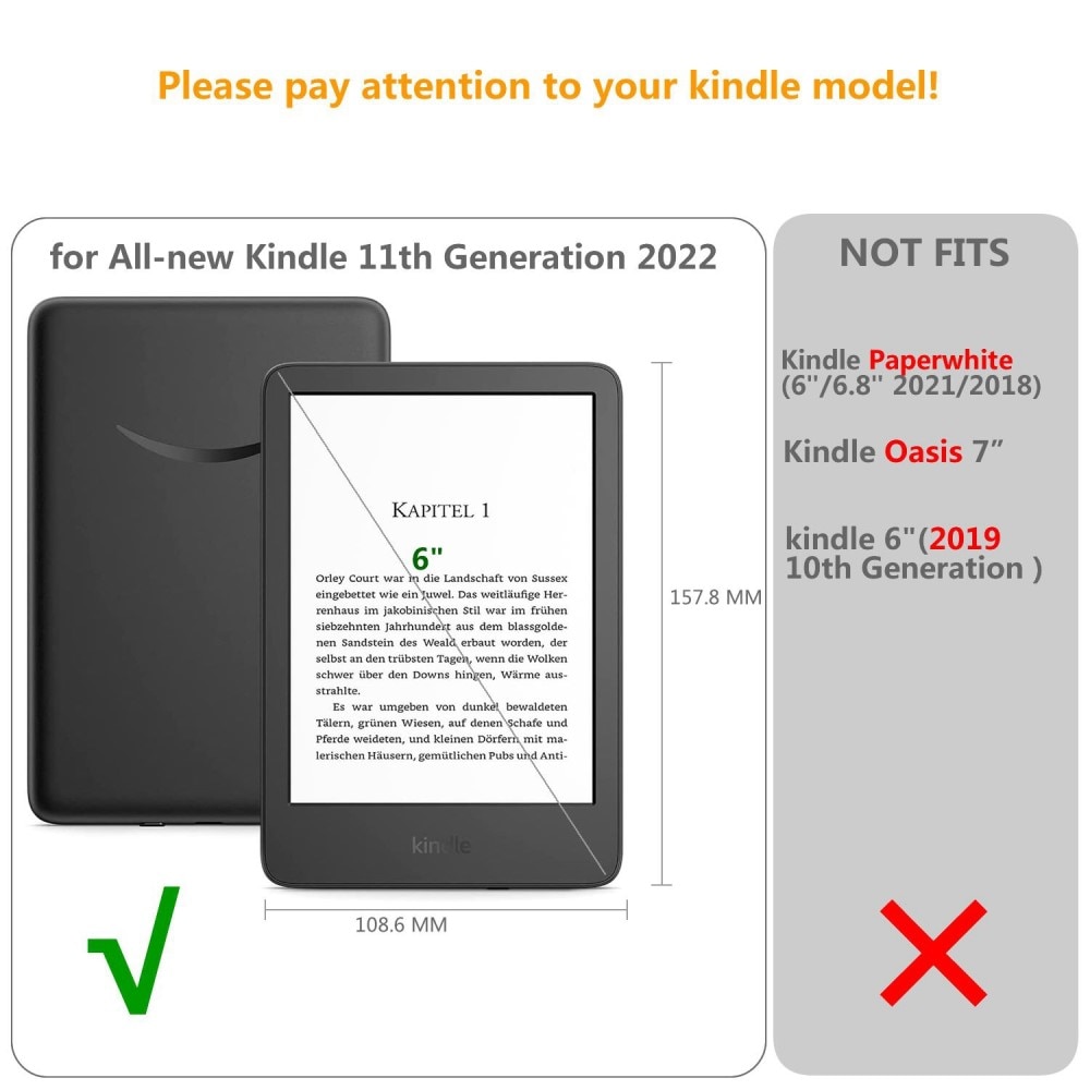 Fodral Handstrap Amazon Kindle 2022 11th gen svart