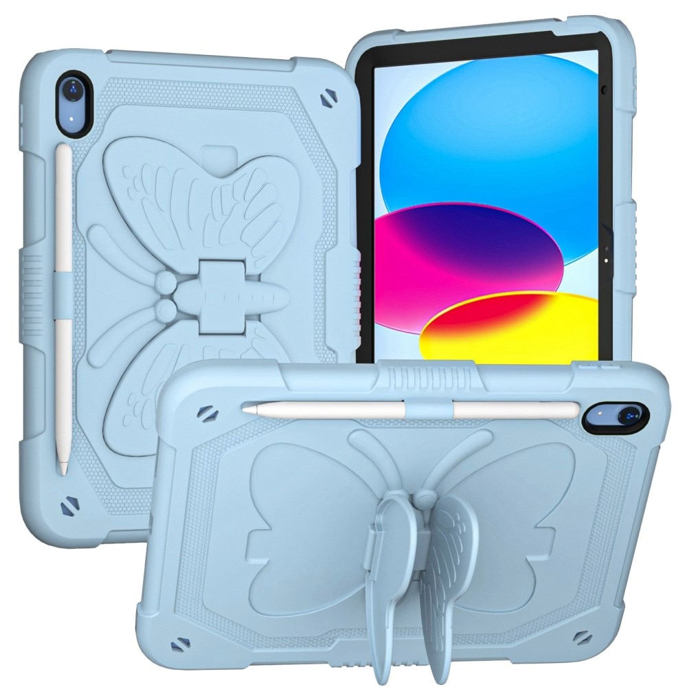 Hybridskal Fjäril med axelrem iPad 10.9 10th Gen (2022) blå