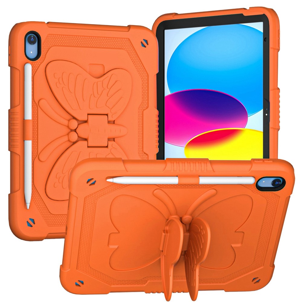 Hybridskal Fjäril med axelrem iPad 10.9 10th Gen (2022) orange