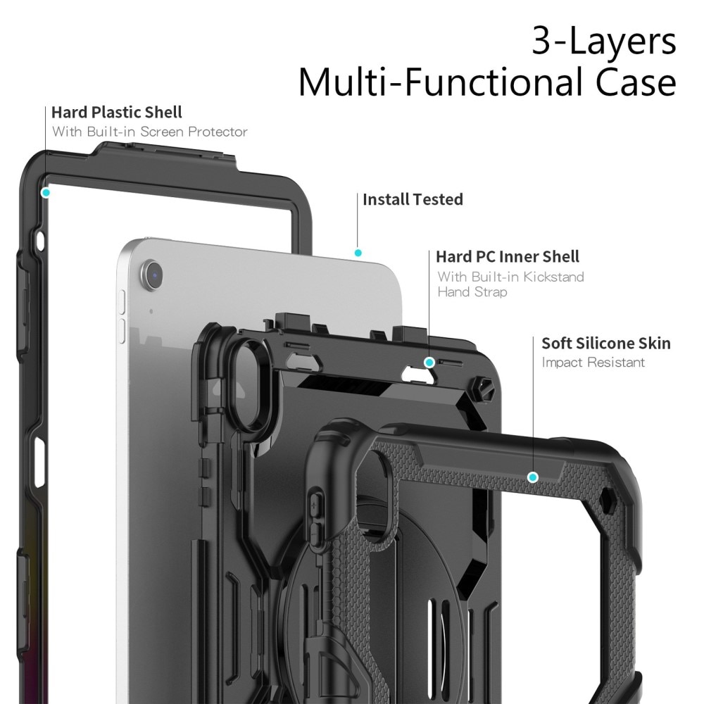 Stöttåligt Full Protection Hybridskal med axelrem iPad 10.9 10th Gen (2022) svart