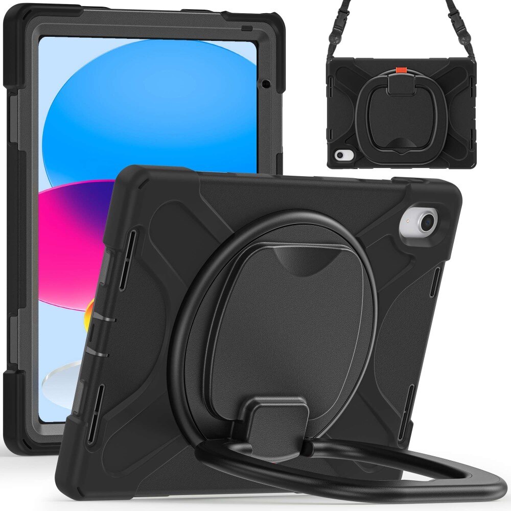 Kickstand Hybridskal med axelrem iPad 10.9 10th Gen (2022) svart