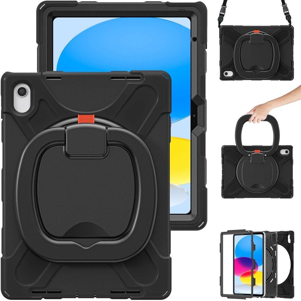 Kickstand Hybridskal med axelrem iPad 10.9 10th Gen (2022) svart