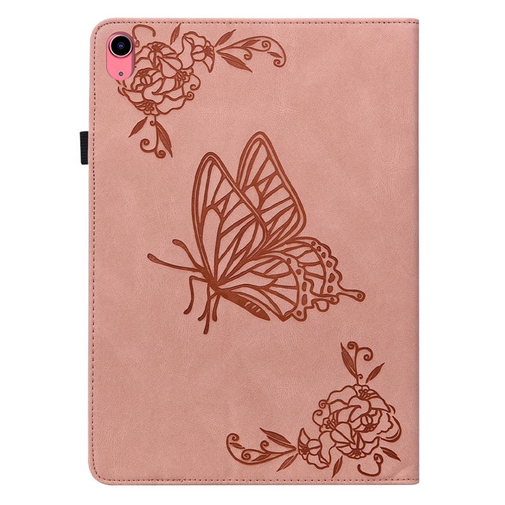 Läderfodral Fjärilar iPad 10.9 10th Gen (2022) rosa