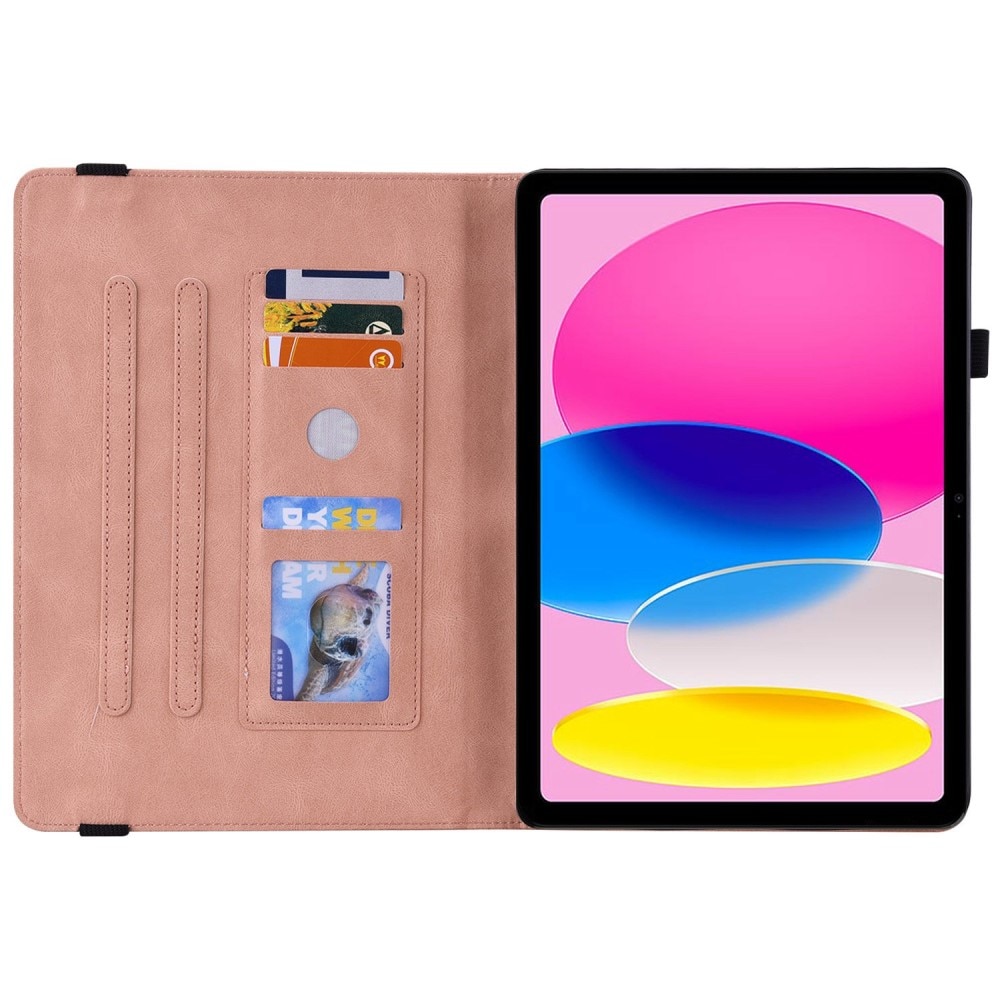 Läderfodral Fjärilar Apple iPad 10.9 10th Gen (2022) Rosa