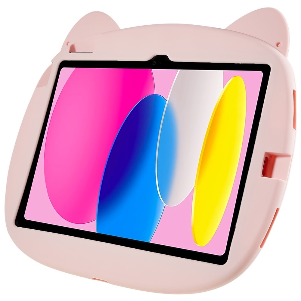 iPad 10.9 10th Gen (2022) Silikonskal för barn gris rosa