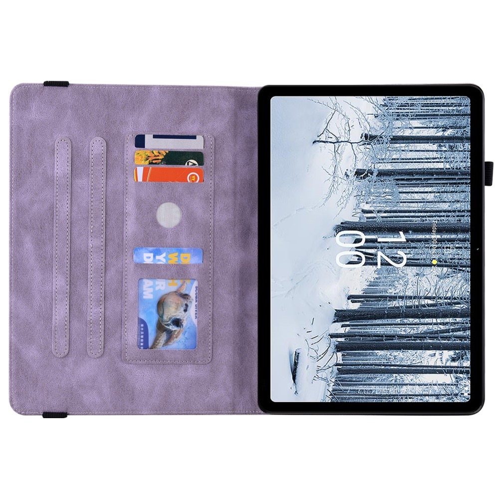 Läderfodral Fjärilar  Nokia T21 Lila