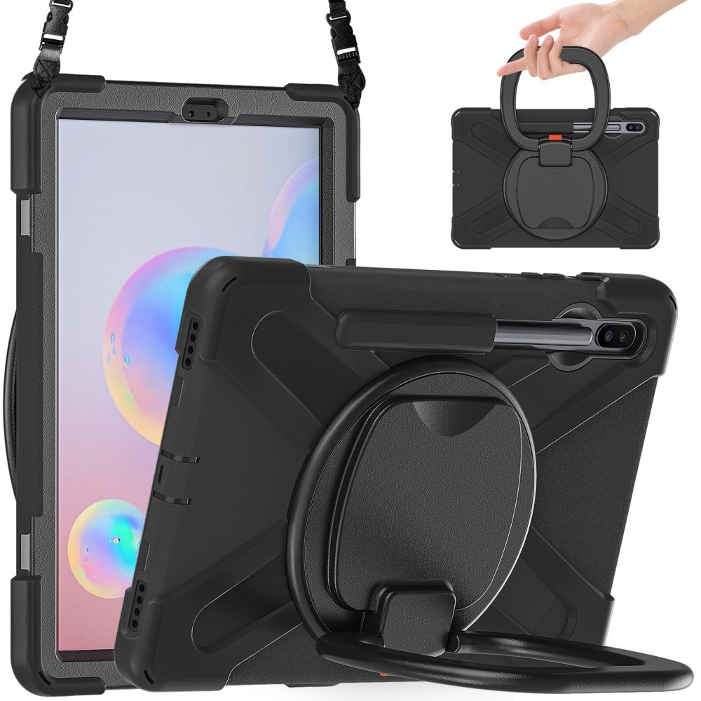 Kickstand Hybrid Case med axelrem Samsung Galaxy Tab S6 10.5 svart