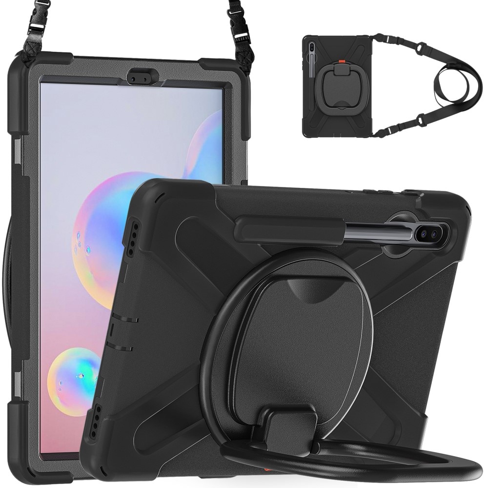 Stöttåligt Hybridskal med axelrem Samsung Galaxy Tab S6 10.5 svart