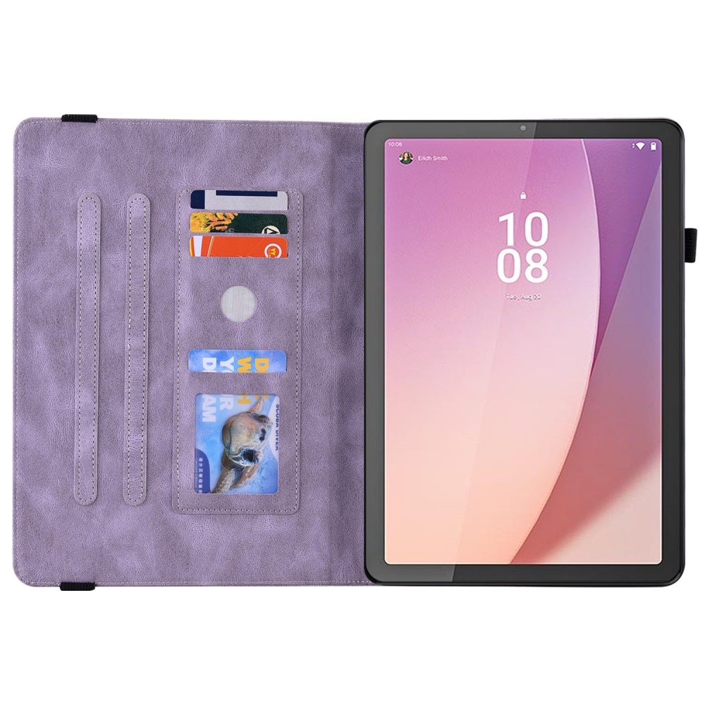 Läderfodral Fjärilar Lenovo Tab M9 Lila