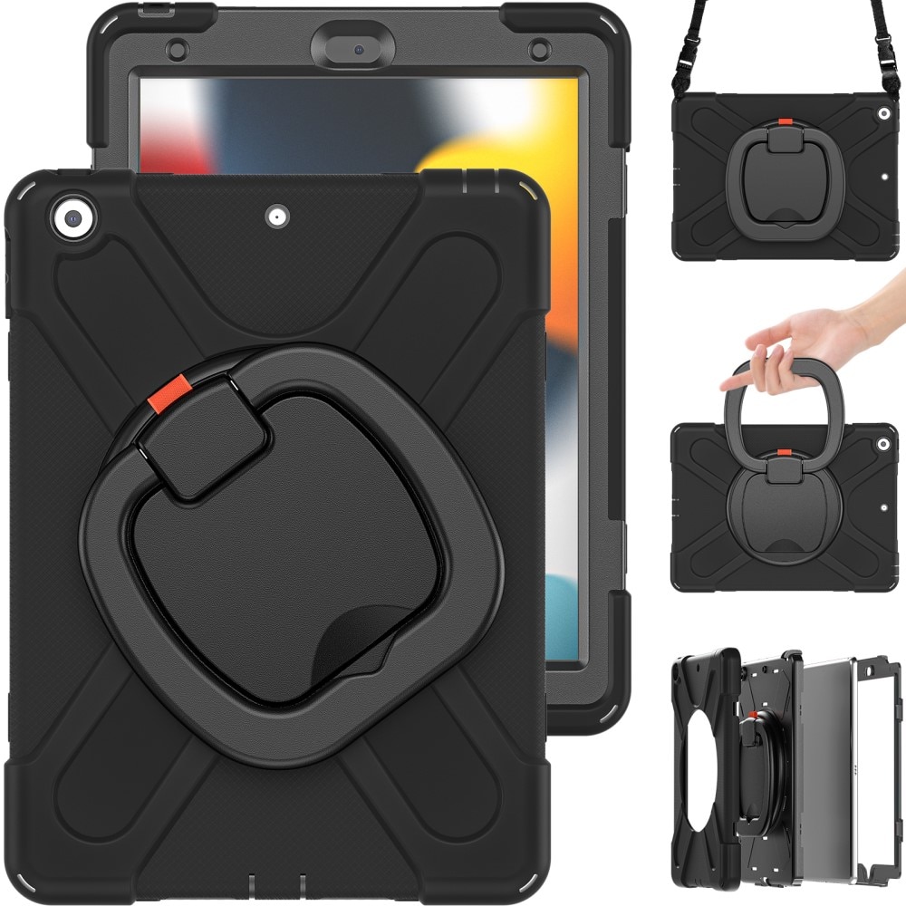 Kickstand Hybridskal med axelrem iPad 10.2 7th Gen (2019) svart