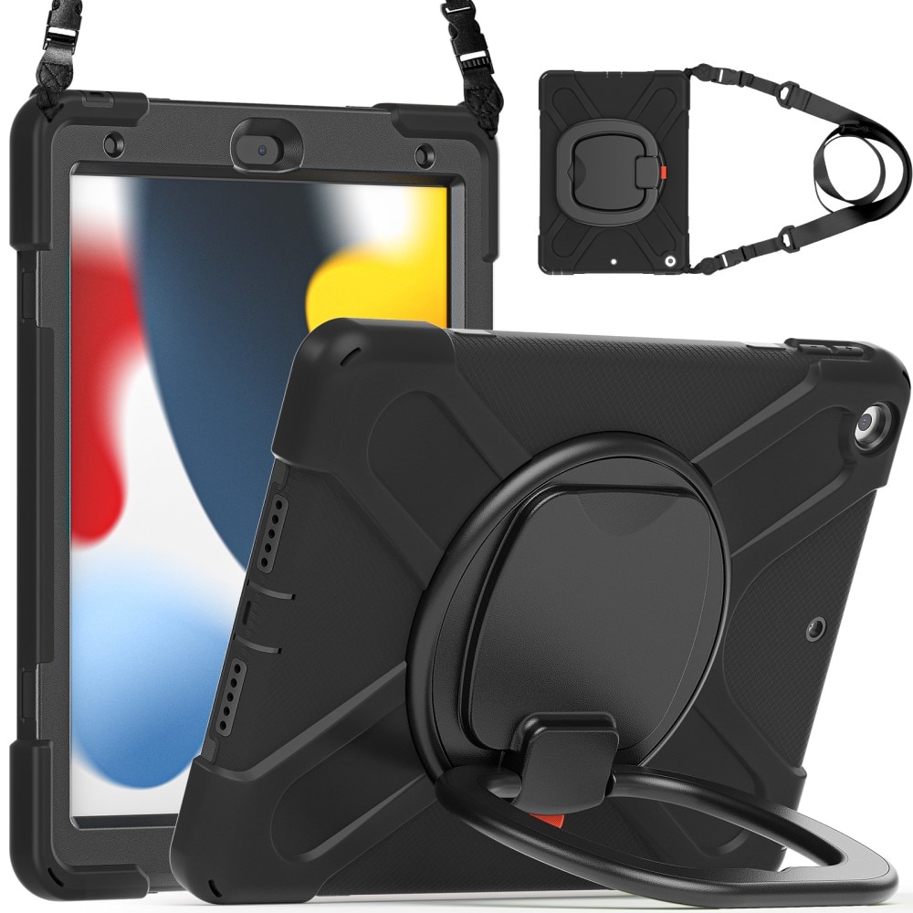 Kickstand Hybridskal med axelrem iPad 10.2 7th Gen (2019) svart