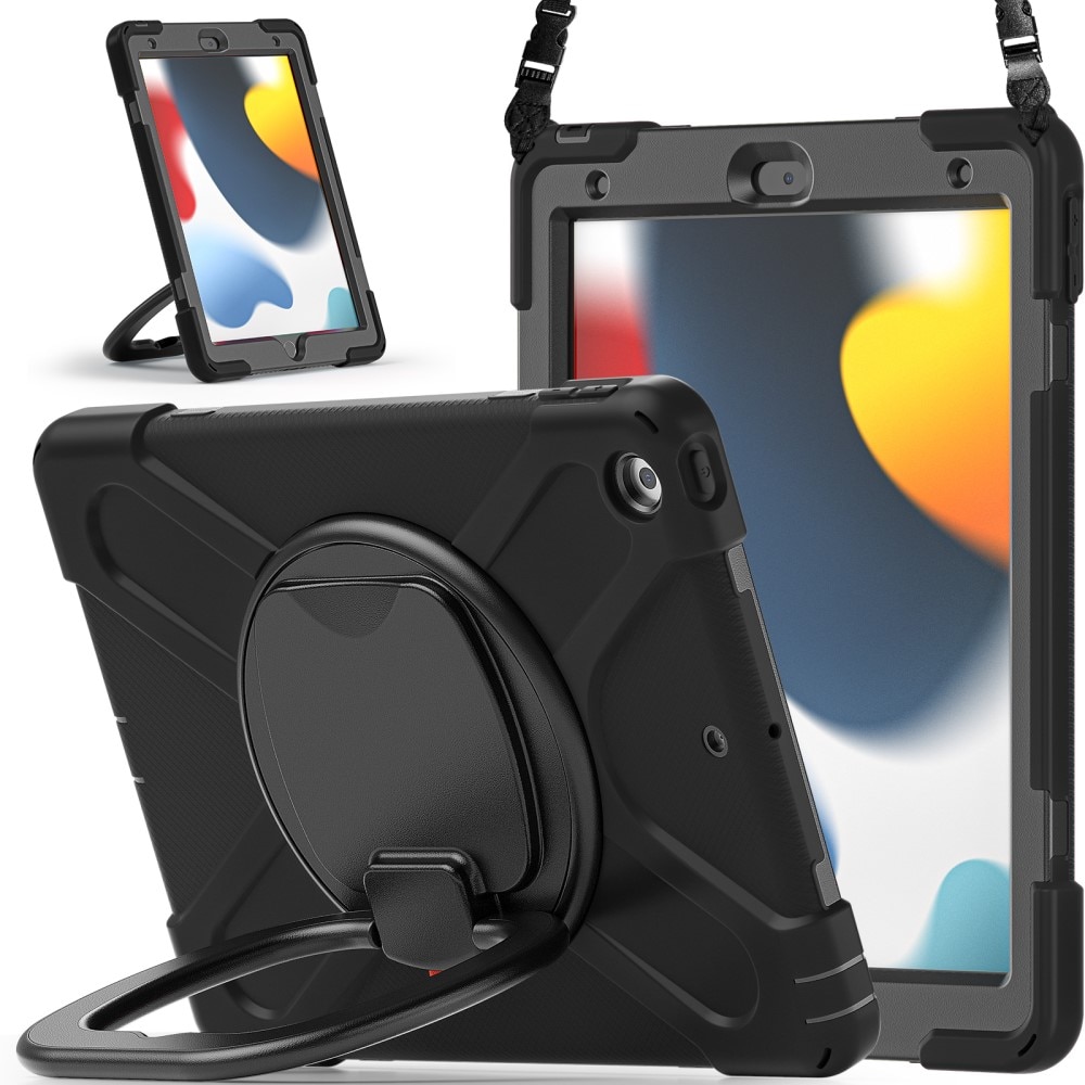 Kickstand Hybridskal med axelrem iPad 10.2 7th Gen (2019) svart