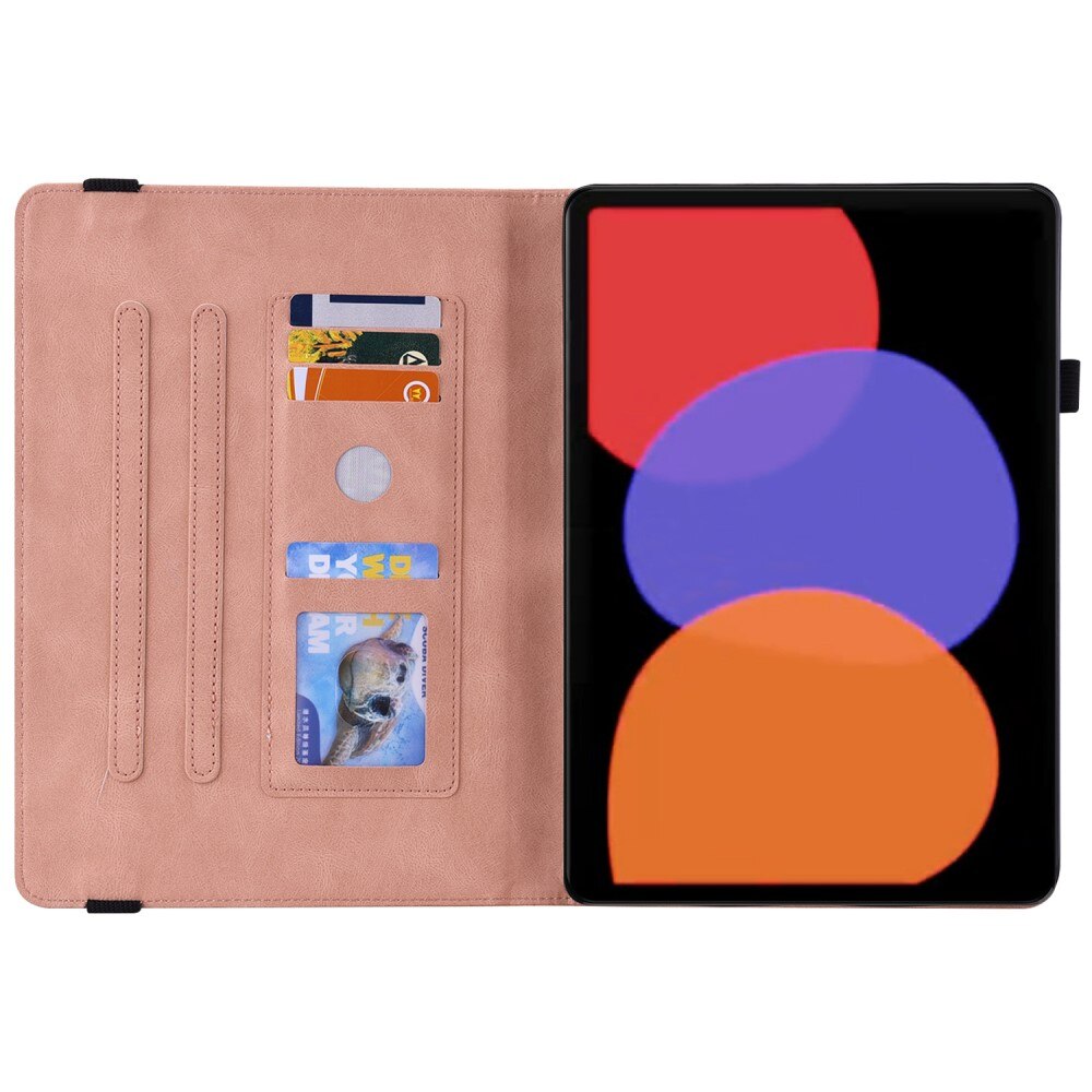 Läderfodral Fjärilar Xiaomi Pad 6 Rosa