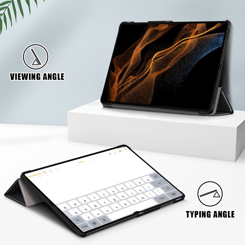 Fodral Tri-fold Samsung Galaxy Tab S9 Ultra Svart