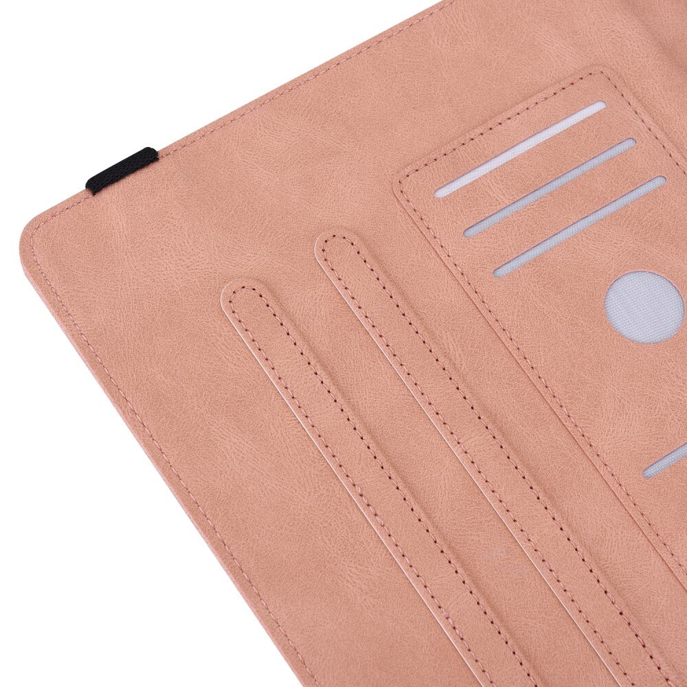 Läderfodral Fjärilar Samsung Galaxy Tab S9 FE Plus rosa