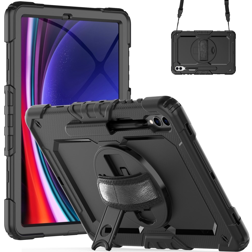 Stöttåligt Hybridskal med axelrem Samsung Galaxy Tab S9 Plus svart