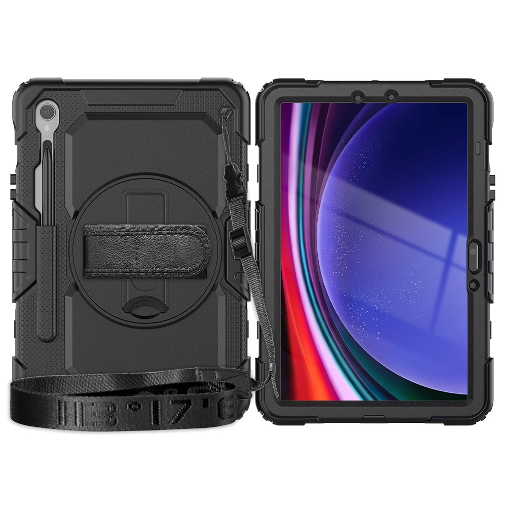 Stöttåligt Full Protection Hybridskal med axelrem Samsung Galaxy Tab S9 svart