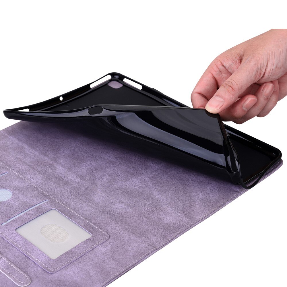 Läderfodral Fjärilar Samsung Galaxy Tab A9 Plus Lila