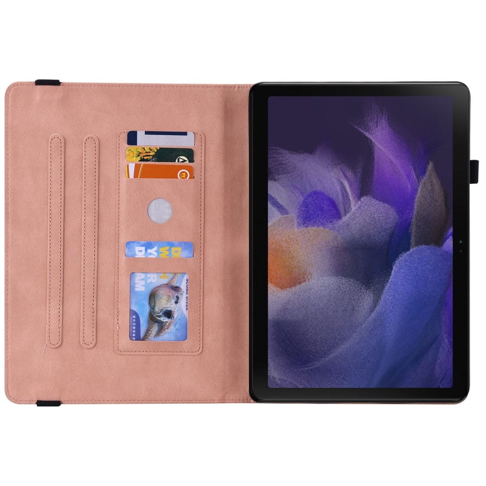 Läderfodral Fjärilar Samsung Galaxy Tab A9 Plus rosa