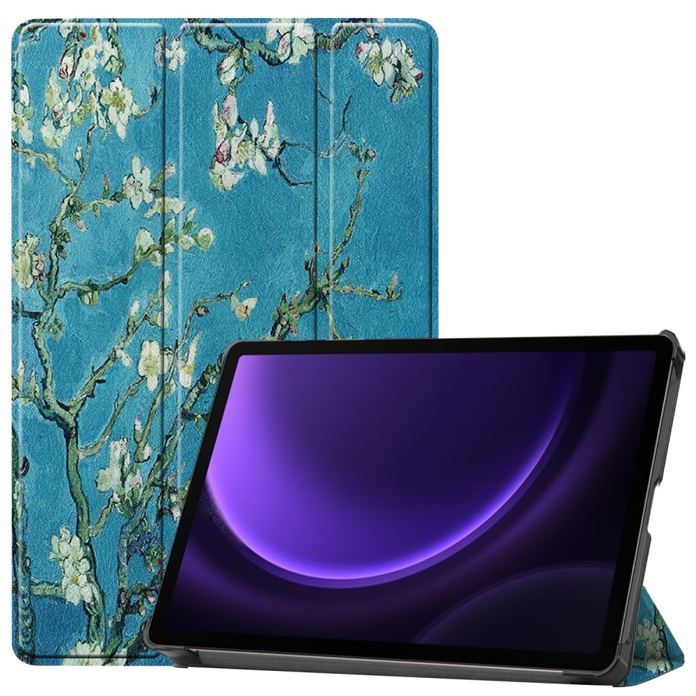 Fodral Tri-fold Samsung Galaxy Tab S9 FE - Körsbärsblommor