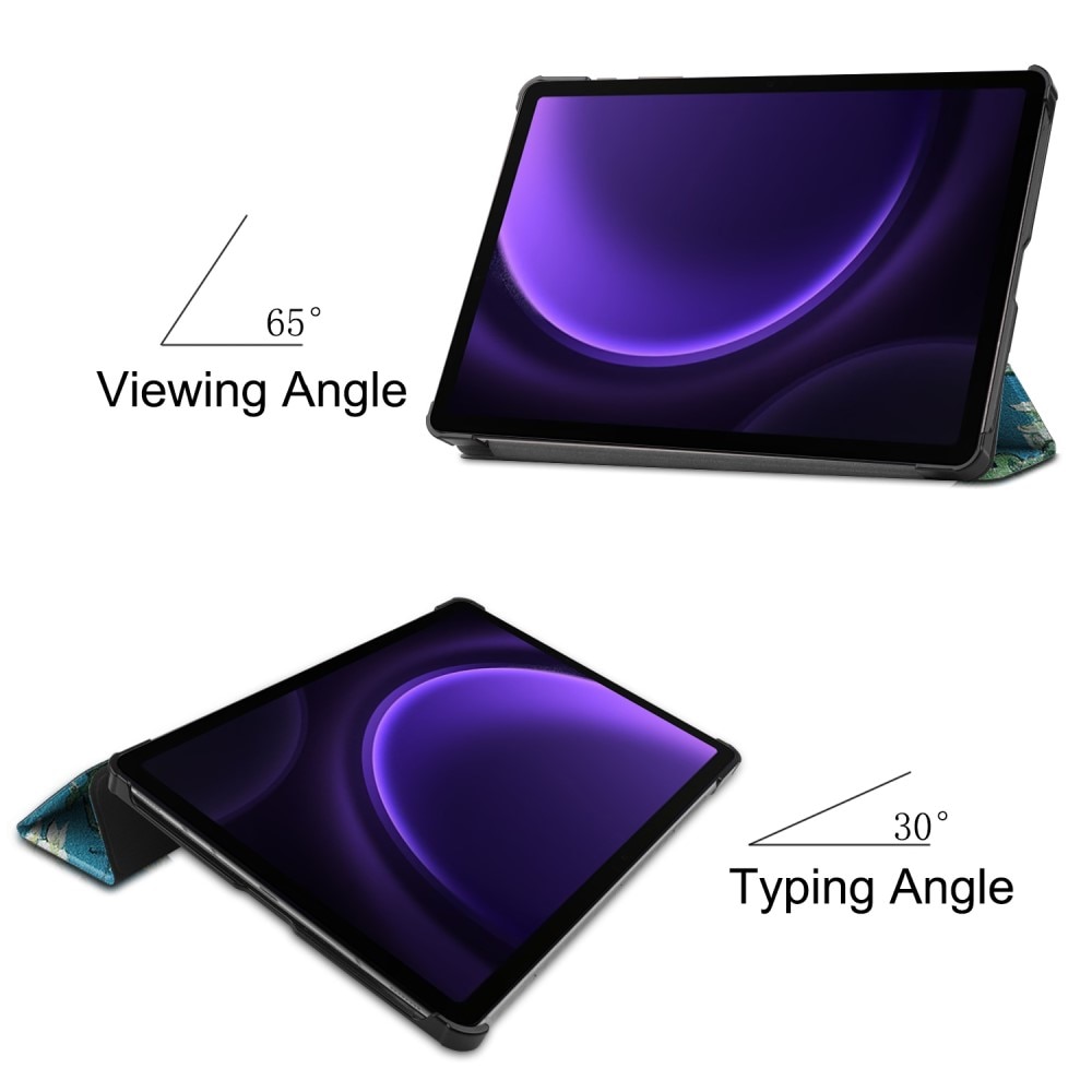 Fodral Tri-fold Samsung Galaxy Tab S9 FE - Körsbärsblommor