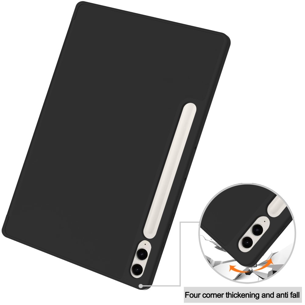 Samsung Galaxy Tab S9 FE Plus Fodral Tri-fold med Pencil-hållare svart