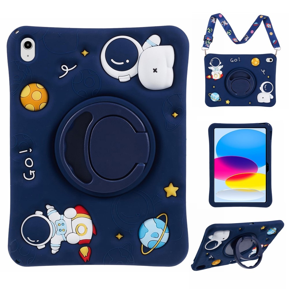Skal Astronaut med ställ och axelrem iPad 10.9 10th Gen (2022) blå