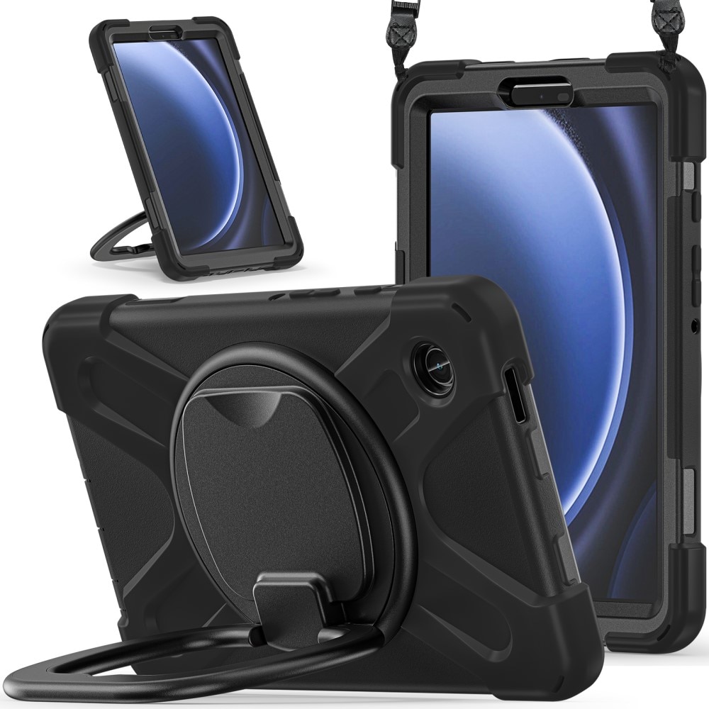 Kickstand Hybridsskal med axelrem Samsung Galaxy Tab A9 svart