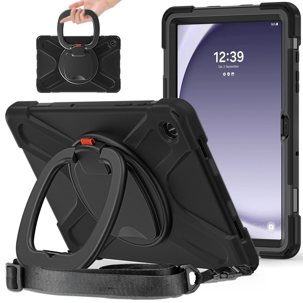 Kickstand Hybridsskal med axelrem Samsung Galaxy Tab A9 Plus svart