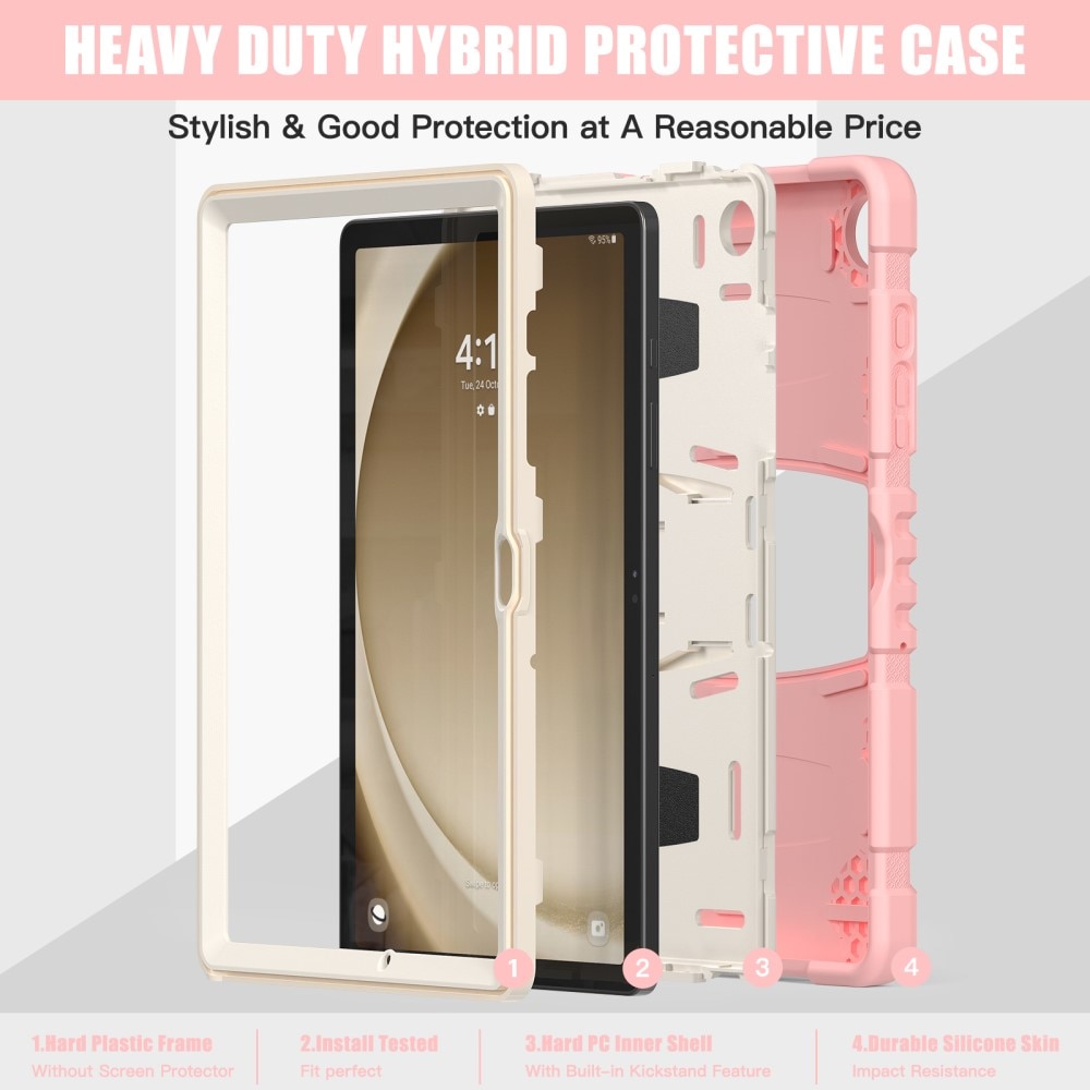 Stöttåligt Hybridskal Kickstand Samsung Galaxy Tab A9 Plus rosa