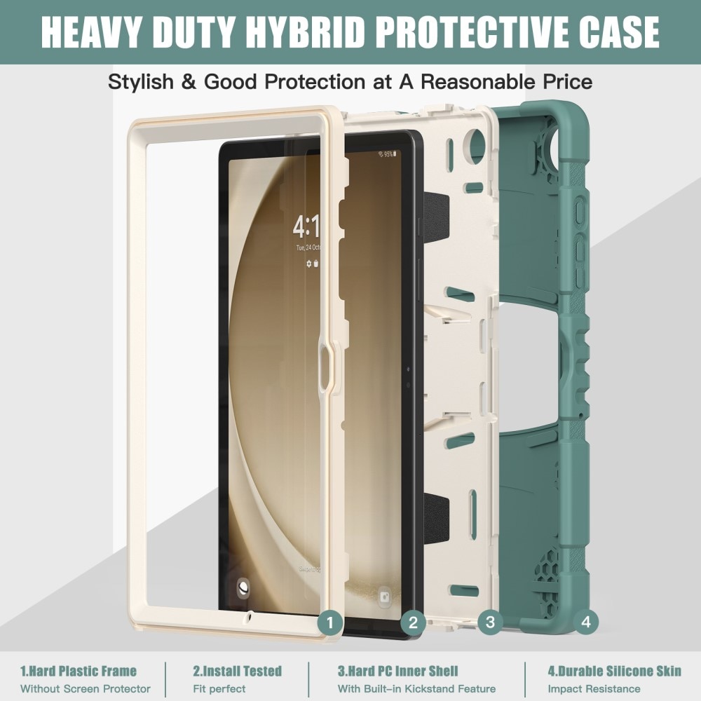 Stöttåligt Hybridskal Kickstand Samsung Galaxy Tab A9 Plus grön