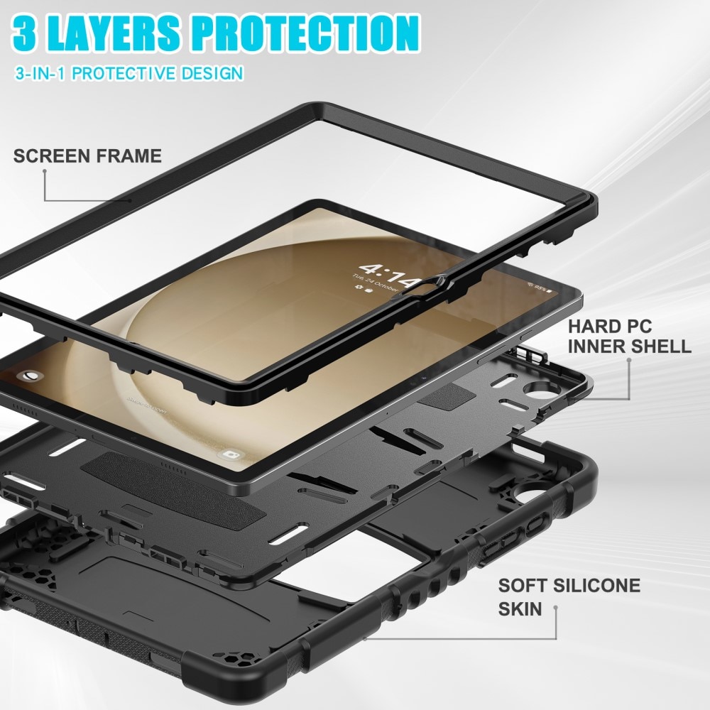 Stöttåligt Hybridskal Kickstand Samsung Galaxy Tab A9 Plus svart
