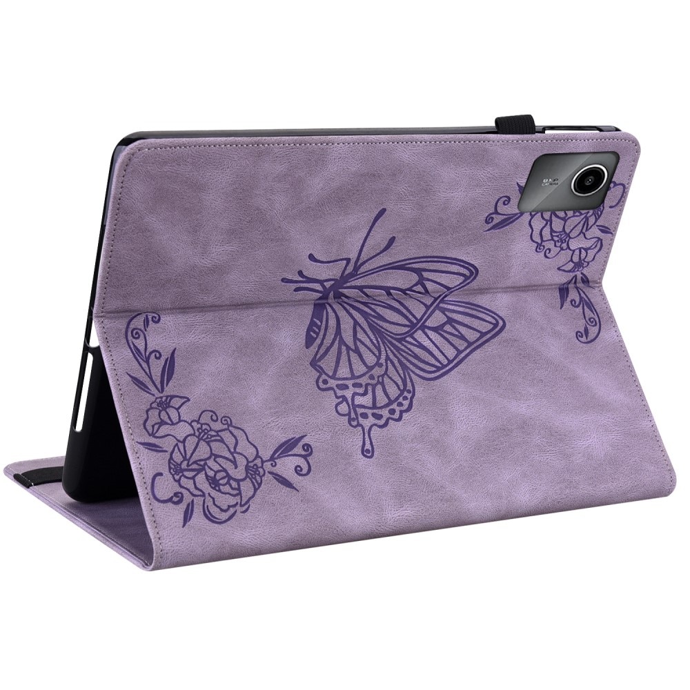 Läderfodral Fjärilar Lenovo Tab M11 lila