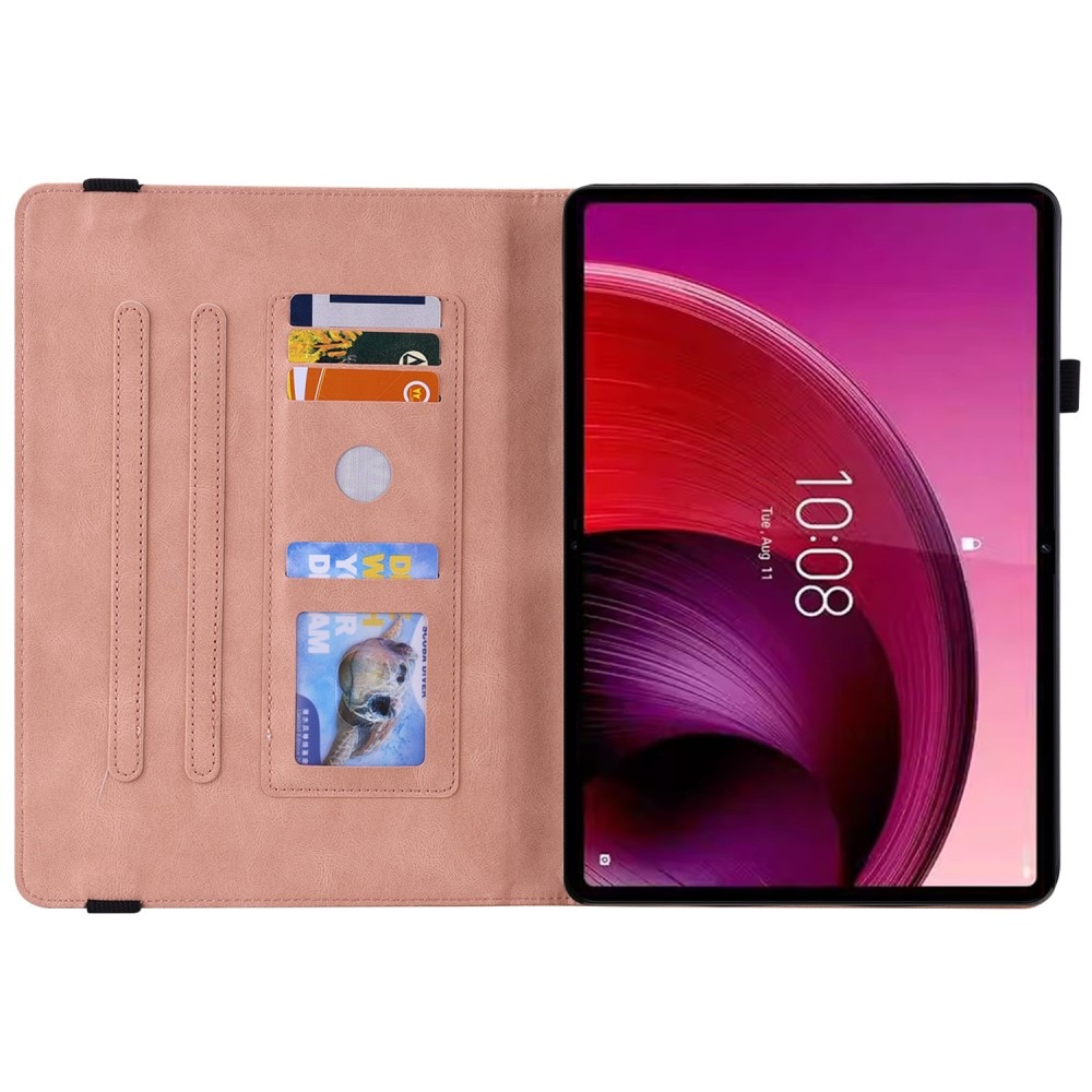 Läderfodral Fjärilar Lenovo Tab M11 rosa