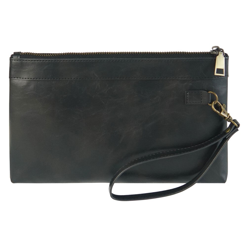 Wristlet Clutch Väska Läder svart