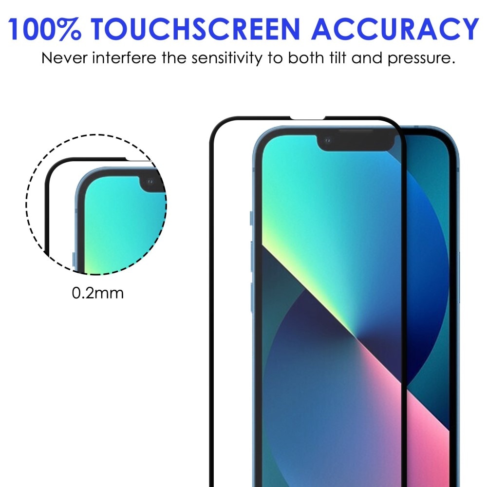 Heltäckande Härdat Glas Skärmskydd iPhone 14 svart