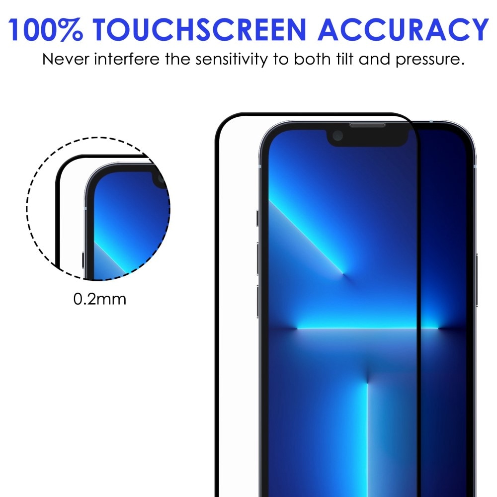Heltäckande Härdat Glas Skärmskydd iPhone 14 Plus svart