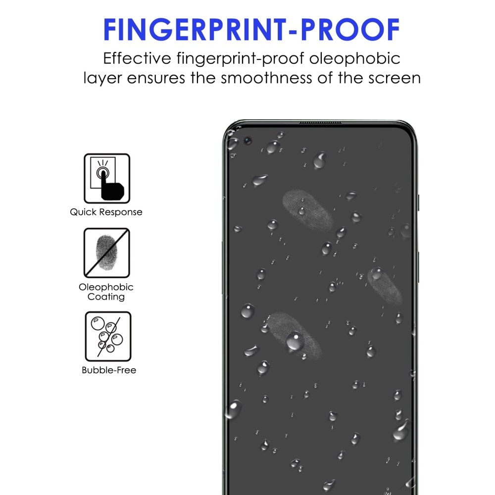 Heltäckande Härdat Glas Skärmskydd OnePlus Nord 2T 5G svart
