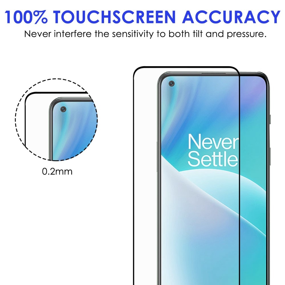 Heltäckande Härdat Glas Skärmskydd OnePlus Nord 2T 5G svart