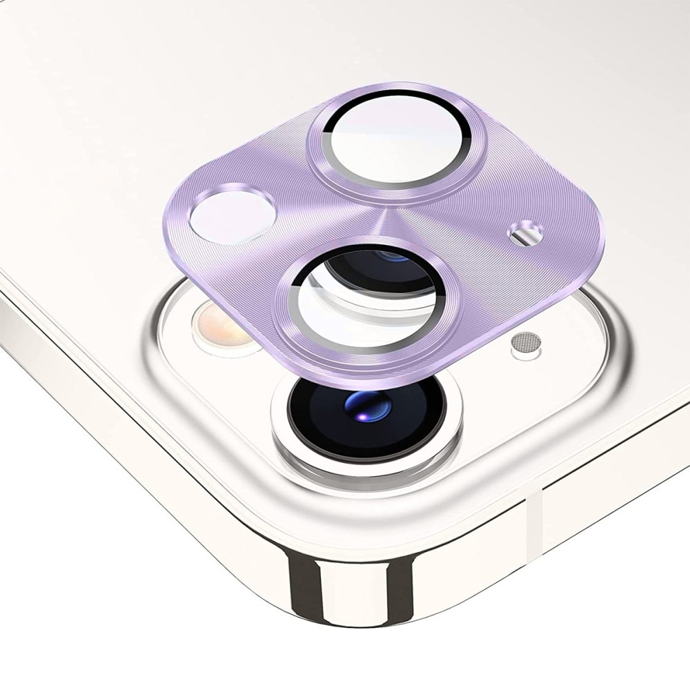 Kameraskydd Aluminium+Härdat Glas iPhone 14/14 Plus lila
