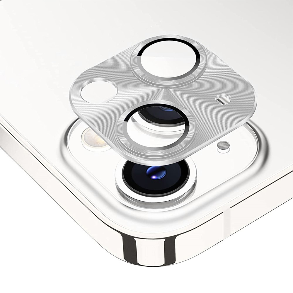 Kameraskydd Aluminium + Härdat Glas iPhone 14 Plus silver